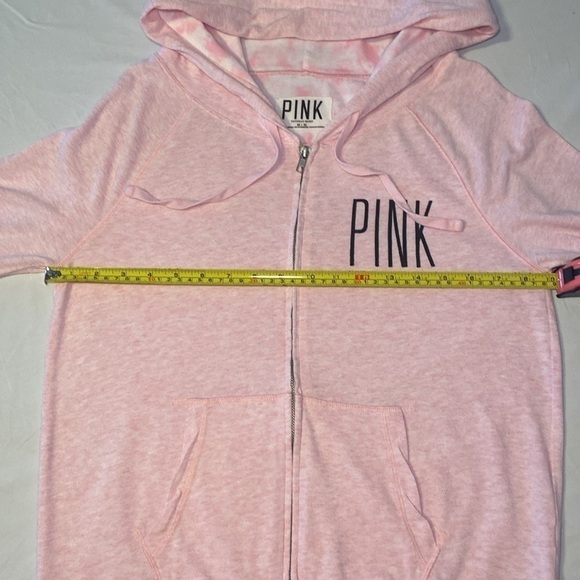 Victoria Secret PINK Lightweight Light Pink Perfect Zip Hoodie Size Medium EUC - Picture 10 of 14